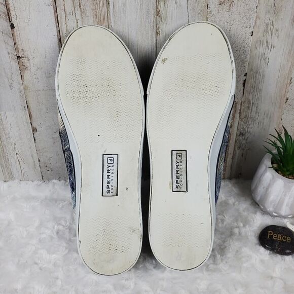 Sperry Topsider Shoes Sequin Blue Size 9.5 - Picture 7 of 11